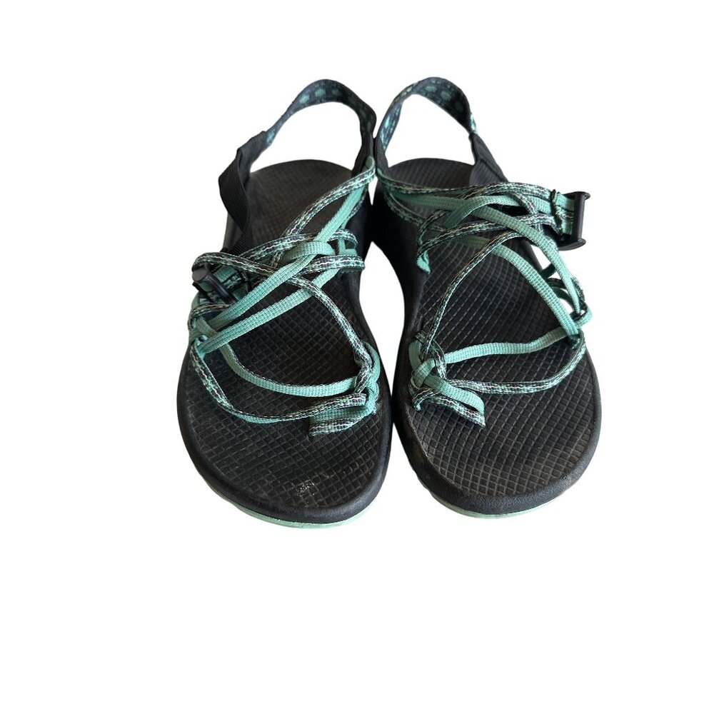 Chaco Women's Z/Cloud X Sandals Size 8 Green & Black Non-Marking Sole Adjustable